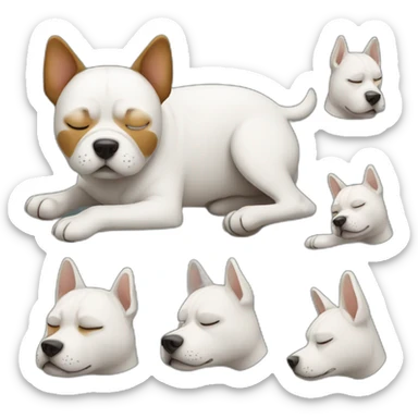 dog head with closed eyes and dog head massage with human hands sticker