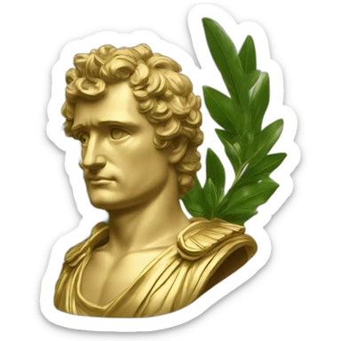 Laurel wreath napoleon golden statue sticker