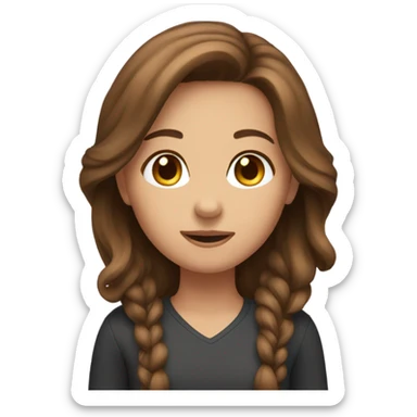 Brown hair girl sticker