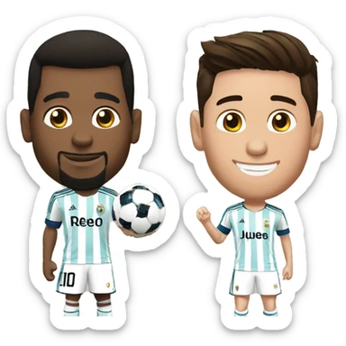 Messi dandose la mano con Cristiano ronaldo sticker