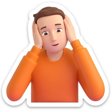 person nodding their head with a friendly expression sticker