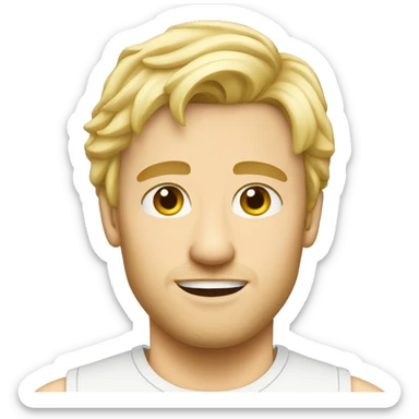 blonde guy short mullet no facial hair sticker