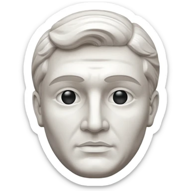 Marble style statue of man face sticker