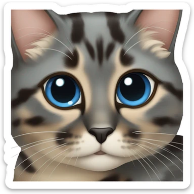 tortoiseshell grey cat blue eyes sticker