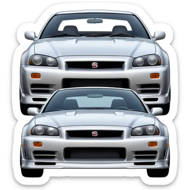 The 1999 Nissan Skyline GT-R R34 is the car used in the movie 2 Fast 2 Furious.  sticker