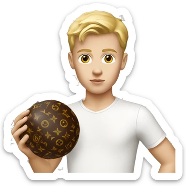  white kid with louis vuitton ball sticker