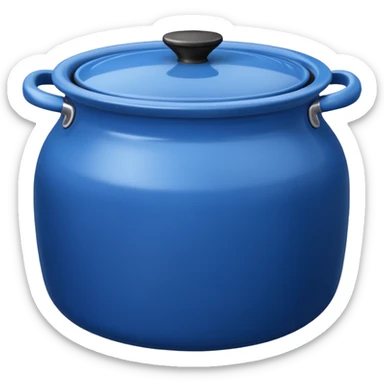an empty blue kitchen pot sticker