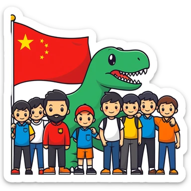 Group photo by amethy 14 2 (👧🏻👦🏼👦🏻👧🏽🧔🏻‍♂️👩🏻🦕🇨🇳) sticker
