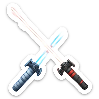 two lightsabers crossing each other making an X. One is blue, one is red sticker
