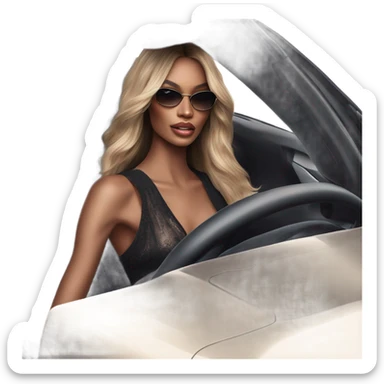 Photo of Victoria secret model driving a car sticker