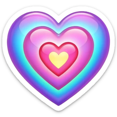 heart with a holographic heart sticker