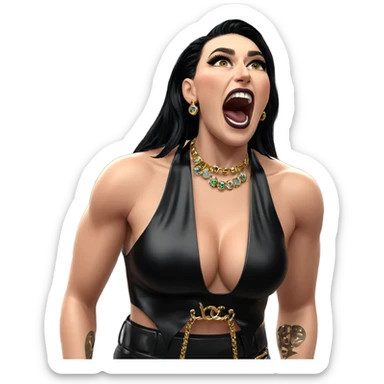 girl with car and jewelry sticker