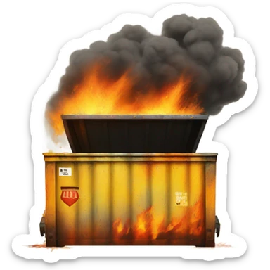 Dumpster running on fire sticker