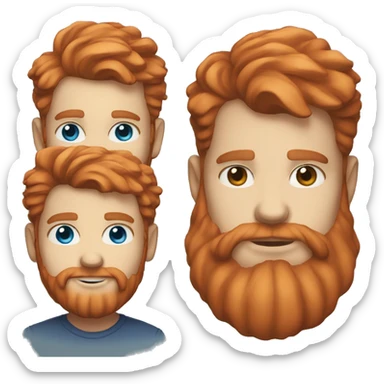 30 year old, male, red hair, pale, beard, blue eyes sticker