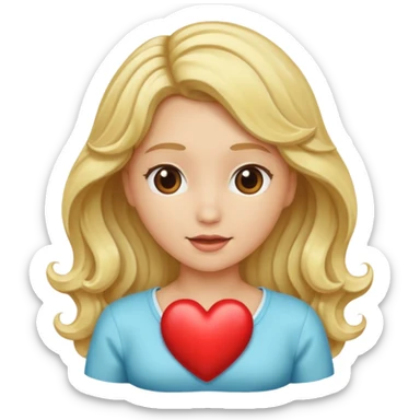 blonde heart just the hair colour not the face sticker