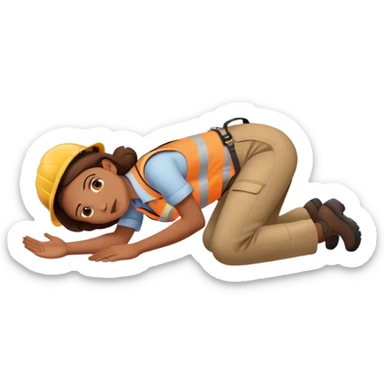 female labour worker fainted on the floor sticker