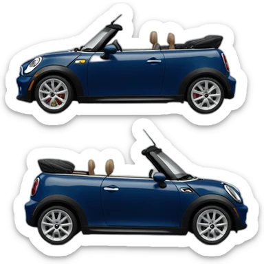 navy blue convertible mini cooper sticker