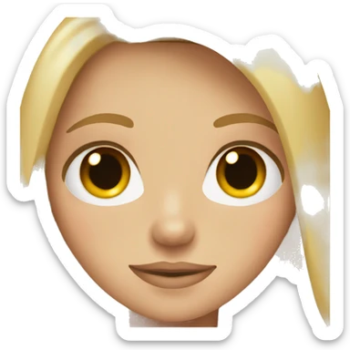 Long blonde and brown hair brown eye girl sticker