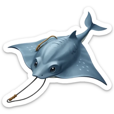 Stingray – Flat ray with long whip tail sticker