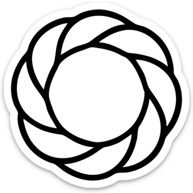 simit bread, solid black icon, silhouette, no fill sticker