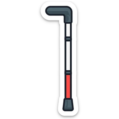 flat toon style caricatura plana y moderna de un bastón para baja visión sticker