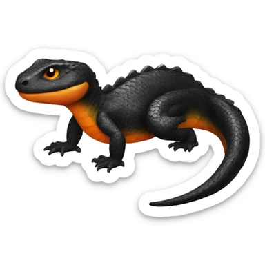 Black Shiny Reptile with Orange belly Full Body sticker