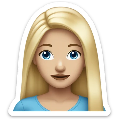 pretty blonde girl with blue eyes not so close long hair straight  sticker