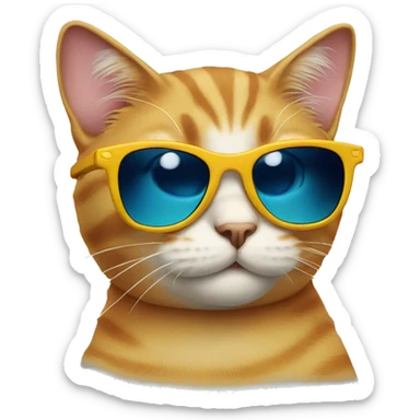 Cat with sunglasses sticker