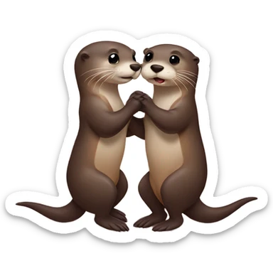 Otters in love  sticker
