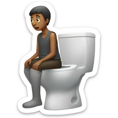 person on the toilet sticker