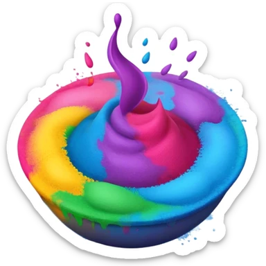 Holi colors emoji  sticker