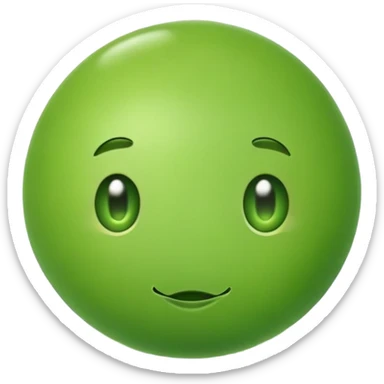 A green pea, round and bright sticker