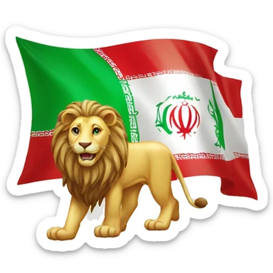 Flag iran lion and sun sticker