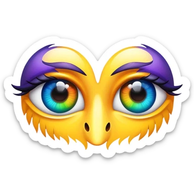 expressive cartoon eyes with colorful irises sticker