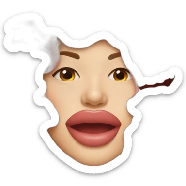 Woman licking lips sticker