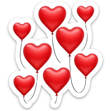 heart shaped flying balloons sticker