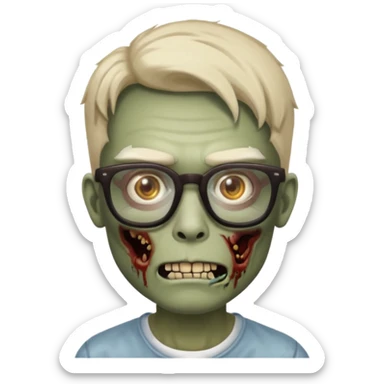Zombie with broad glasses more visible glasses, some difference between zombie and glasses, half body sticker