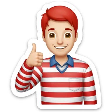Wheres Waldo thumbs up sticker