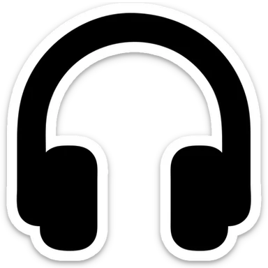 solid filled headphones icon sticker