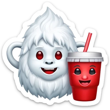 Kiss emoji with a yeti cup sticker