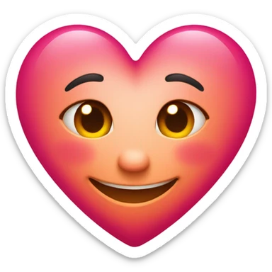 A heart that smiles, surrounded by a beautiful pink, red, and orange glow. sticker