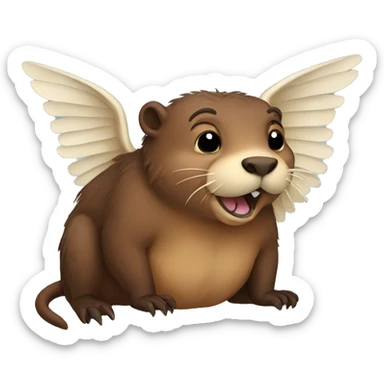 Winged beaver sticker