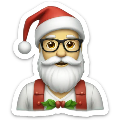 hipster santa sticker