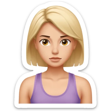 Sweating my ass off, female, wearing a tank top sticker