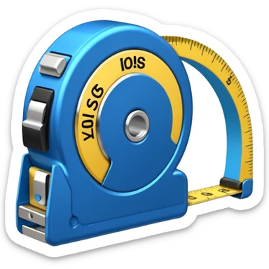 blue tape measure sticker