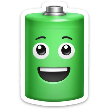Little bit Smiling Green battery  sticker