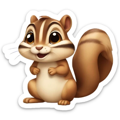 A adorable chipmunk sticker