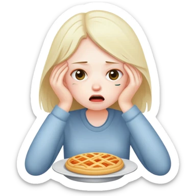 a tired, overworked, hungry girl with no motivation sticker