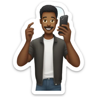 man taking phone selfie mirror sticker