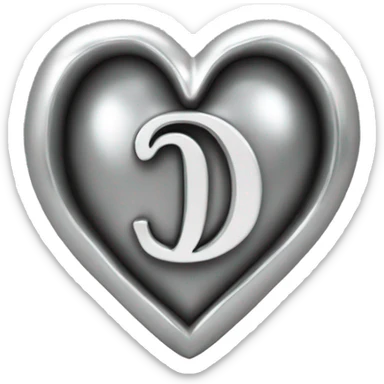 Silver heart with old English letter D in it ￼ sticker